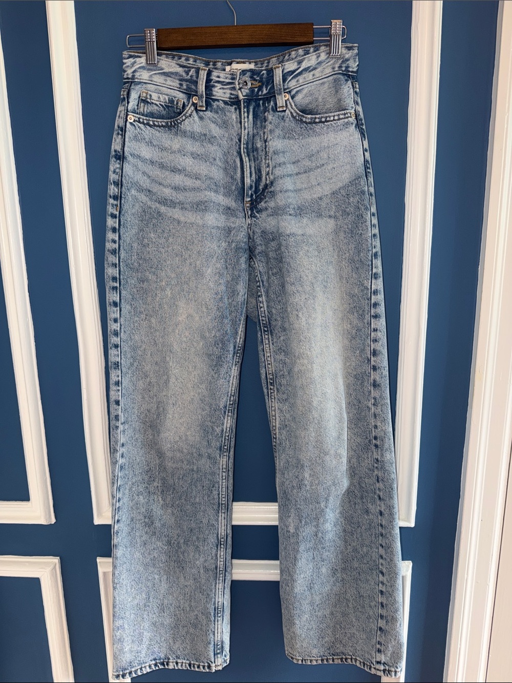 River Island Denim Specialist Light Wash Straight Leg Jeans - Size 2